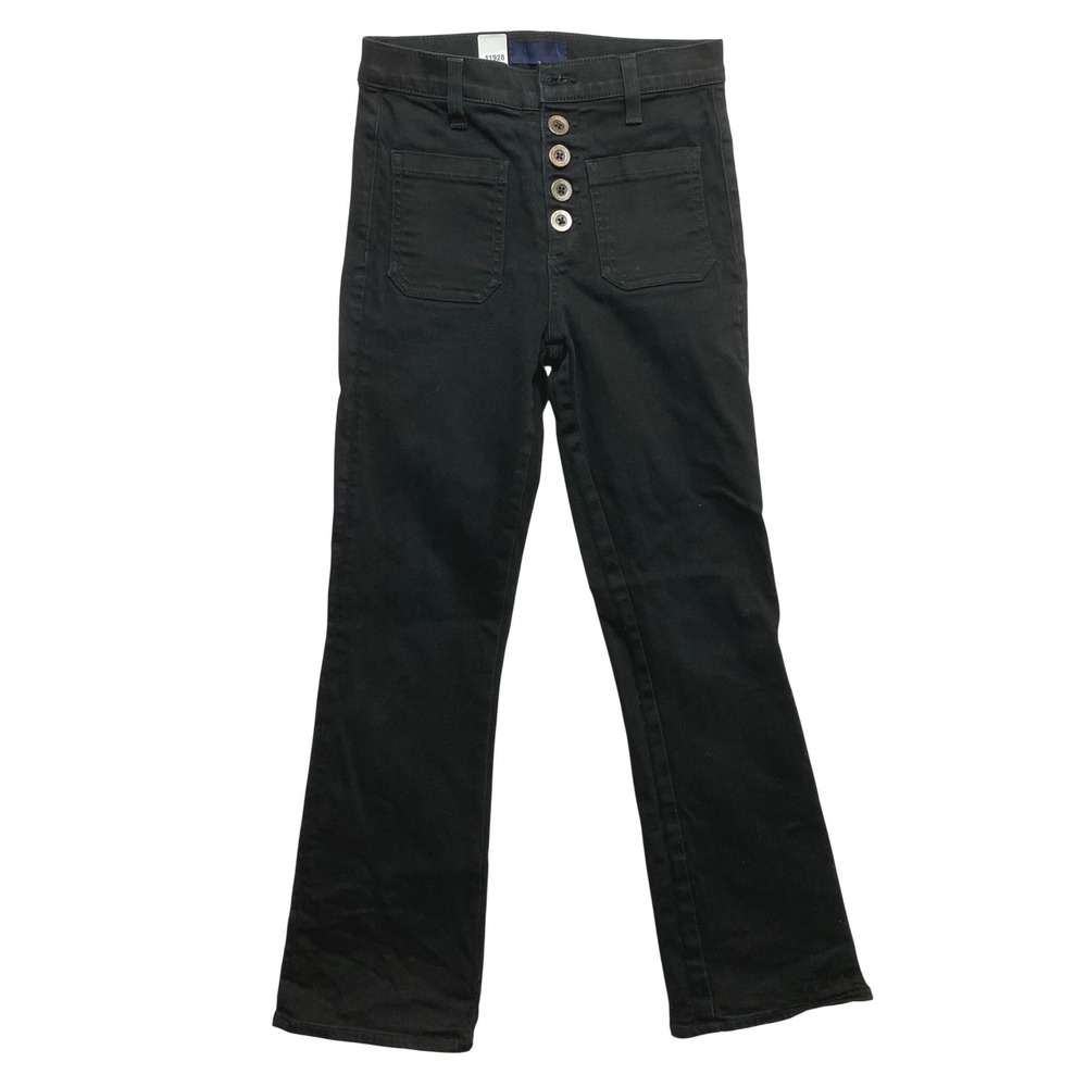 Ramy Brook Jeans Womens 25 Black Flare Button-Down Exposed Button Fly